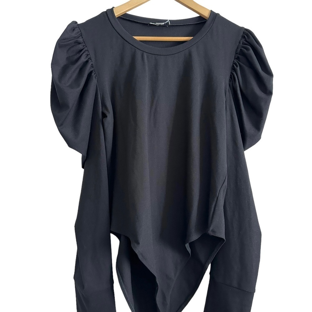 Extro&Vert Black Puff Long Sleeve Bodysuit Size 16 — image 4 of 8